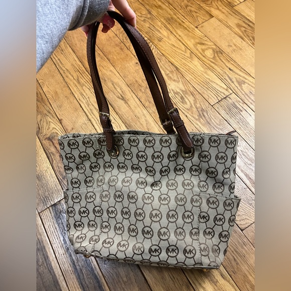 Michael Kors Handbags - Michael Kors Tan and Brown Logo Tote